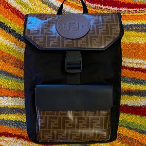 Fendi Black & Brown Zucca Backpack